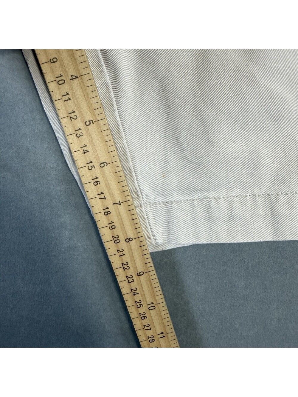 Vintage 90s Polo Ralph Lauren Tyler Shorts Mens 40 Cream Navy Pleated Chino 8.5" - Picture 7 of 7